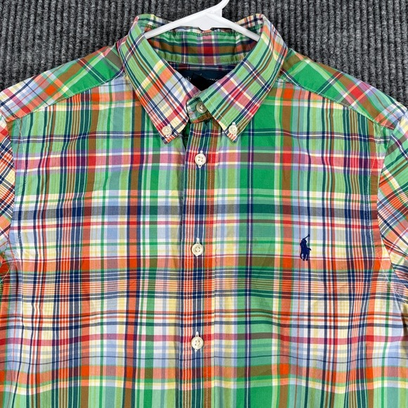 Ralph Lauren Shirt Youth Boys Large Green Plaid Long Sleeve Button Down Casual - Picture 4 of 14